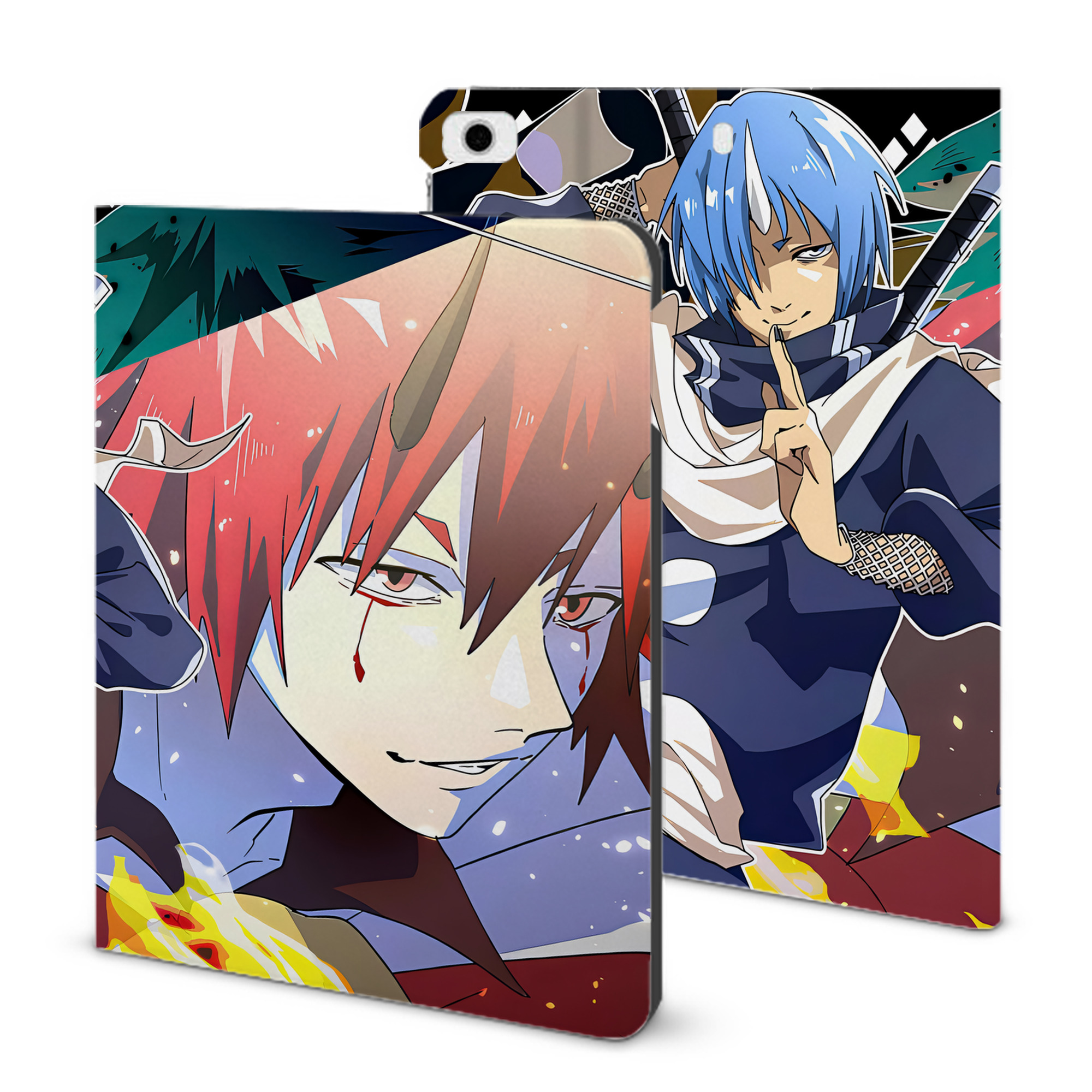 （画像用） 転スラ Regarding Reincarnated to Slime IPad ケース ブック型 PUレザー TPU 耐衝撃 軽量 薄型 ペン収納なし 全面保護 IPad 各モデル対応